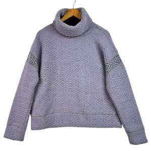 prAna Crestland Wool Blend Turtleneck Sweater Purple Women’s M Cozy Knit